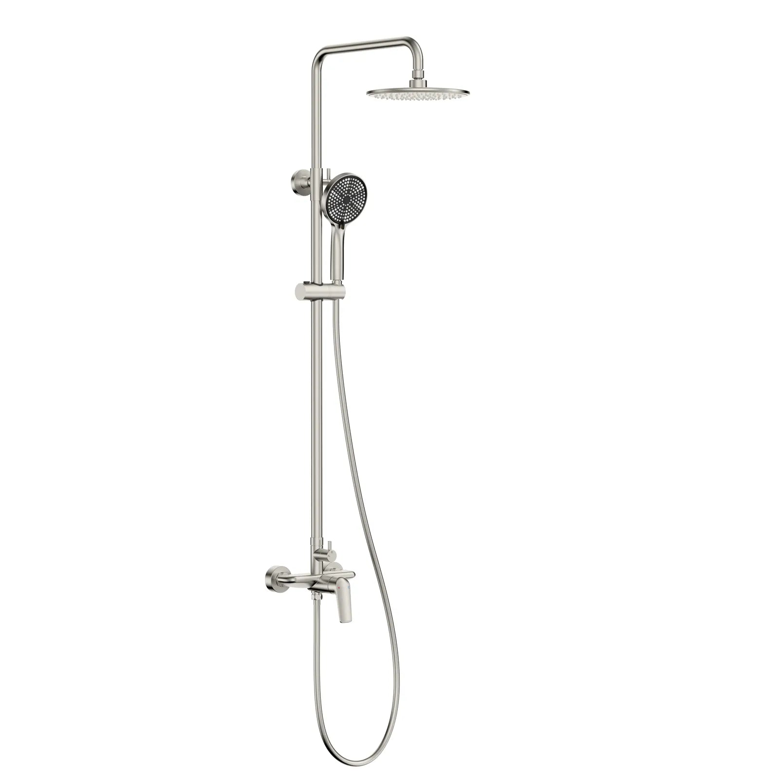 2 Way Shower Column System – Brass Rainfall Shower with Handheld Shower-AB402070 Brushed Nickel