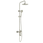 3 Way Shower Column System Featured Over Head Shower, Hand Shower and Tub Filler-AB403003 Brushed Nickel