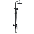 3 Way Shower Column System Featured Over Head Shower, Hand Shower and Tub Filler-AB403003 Matte Black