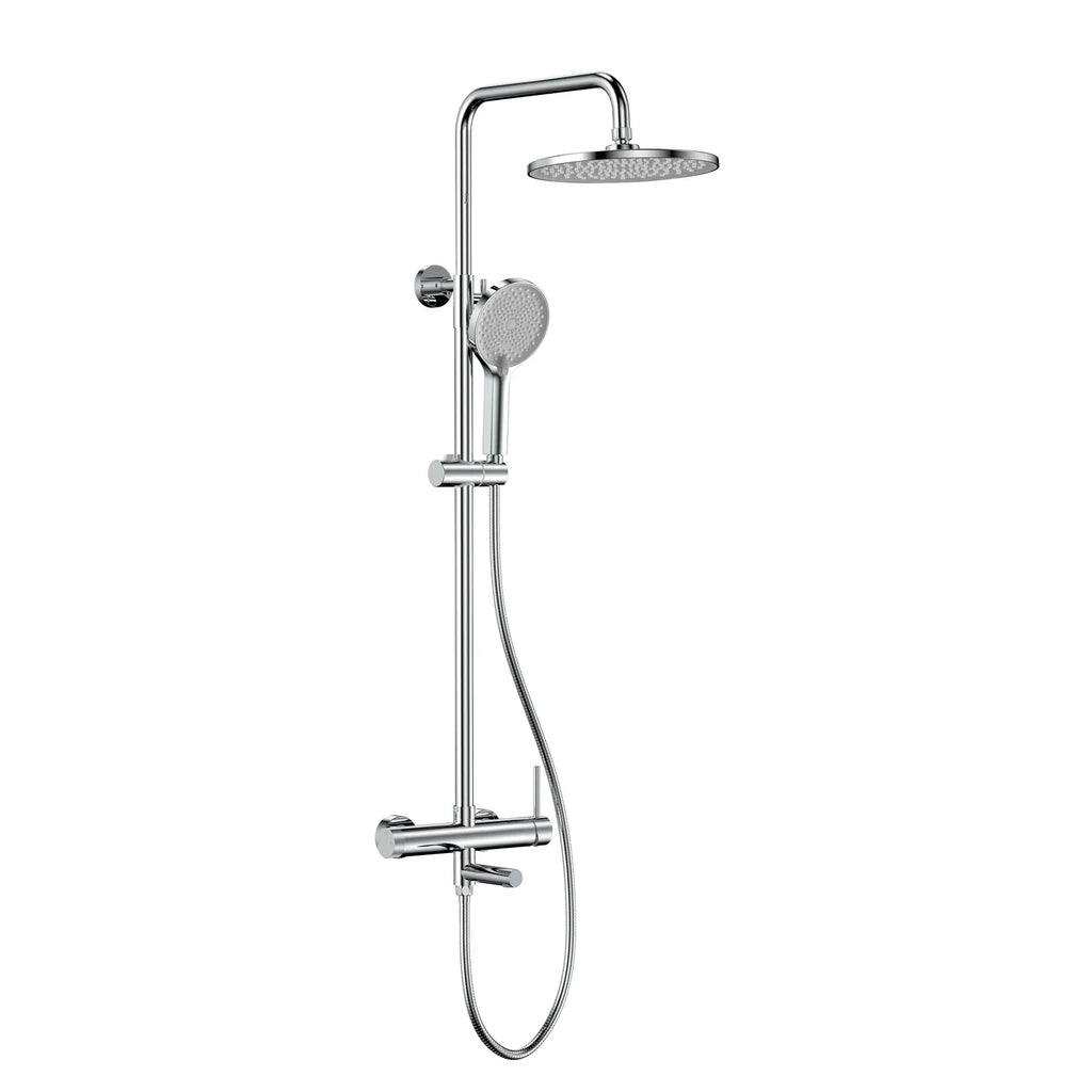 3-Way Shower Column System with Overhead Rain Shower, Hand Shower & Bath Filler-AB403005 Chrome