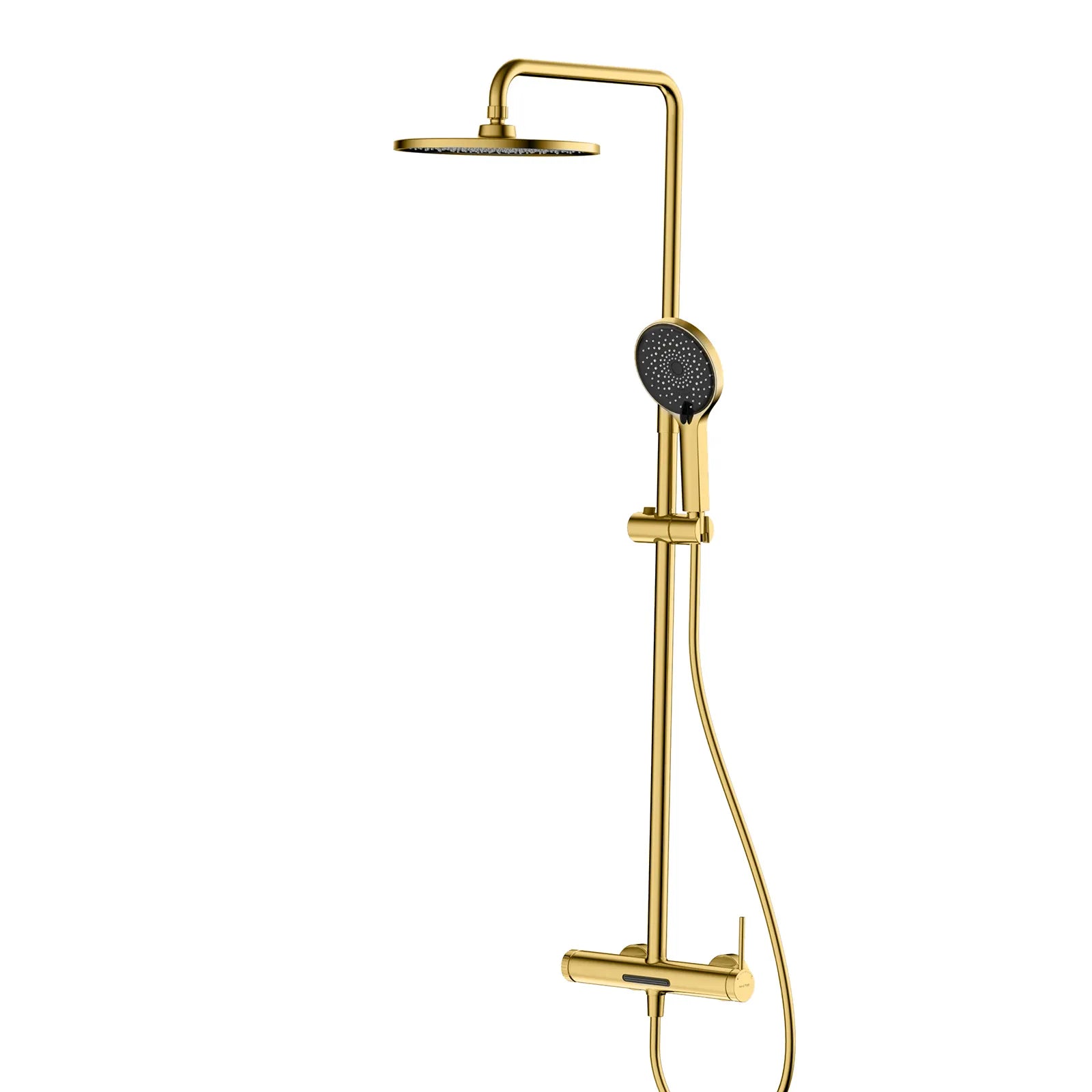 3-Way Shower Column System with Mixer, Rain Shower & Hand Shower – AB403006 Brushed Gold