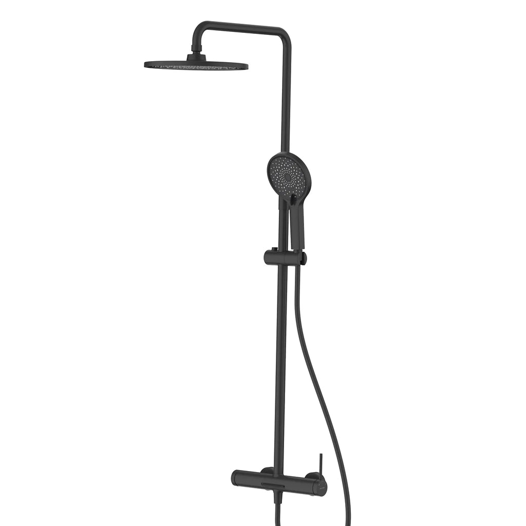 3-Way Shower Column System with Mixer, Rain Shower & Hand Shower – AB403006 Matte Black