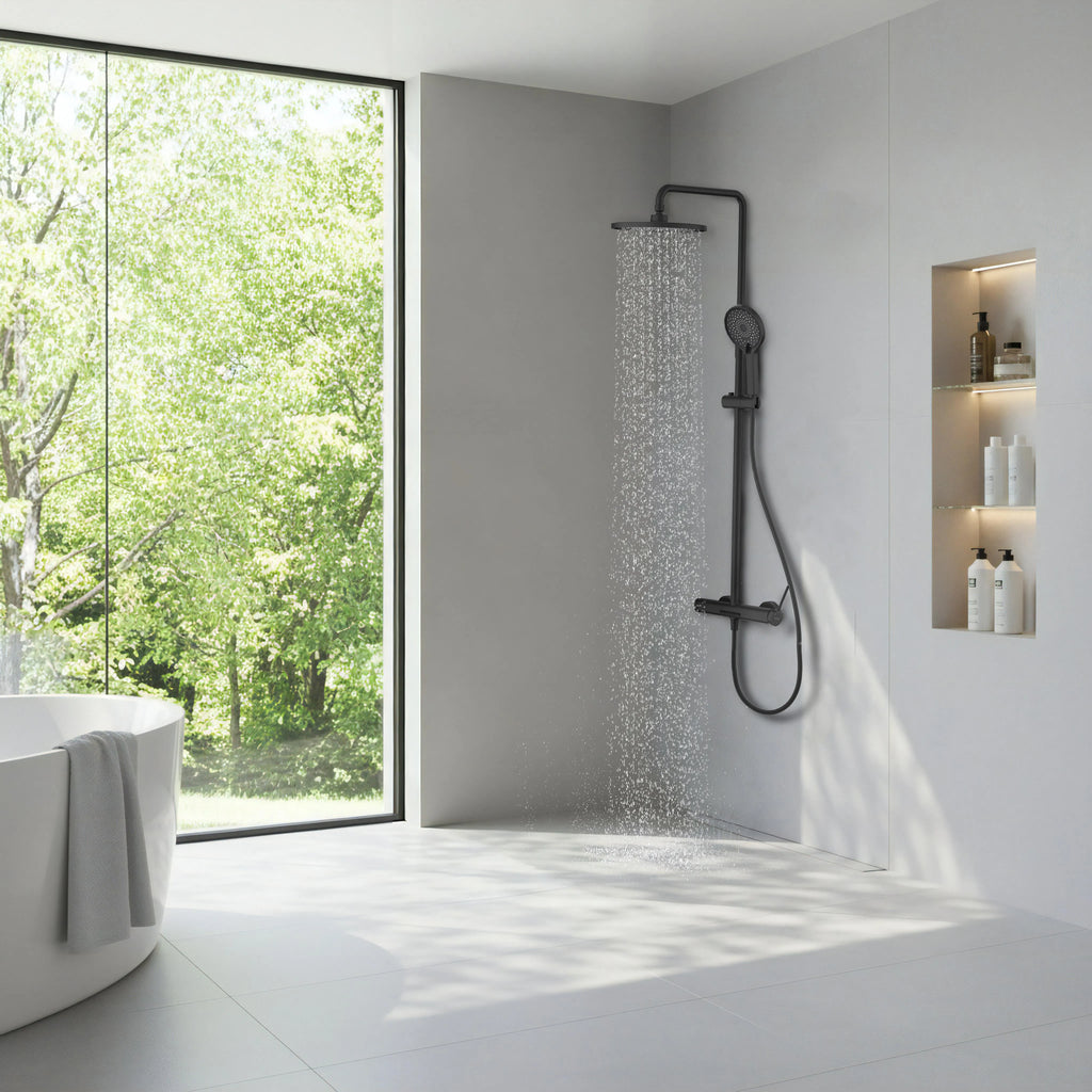 3-Way Shower Column System with Mixer, Rain Shower & Hand Shower – AB403006