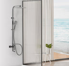Square Exposed Shower Column with Swivel Bathtub Spout – Rain Shower Set – AB403007