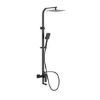 Square Exposed Shower Column with Swivel Bathtub Spout – Rain Shower Set – AB403007 Matte Black