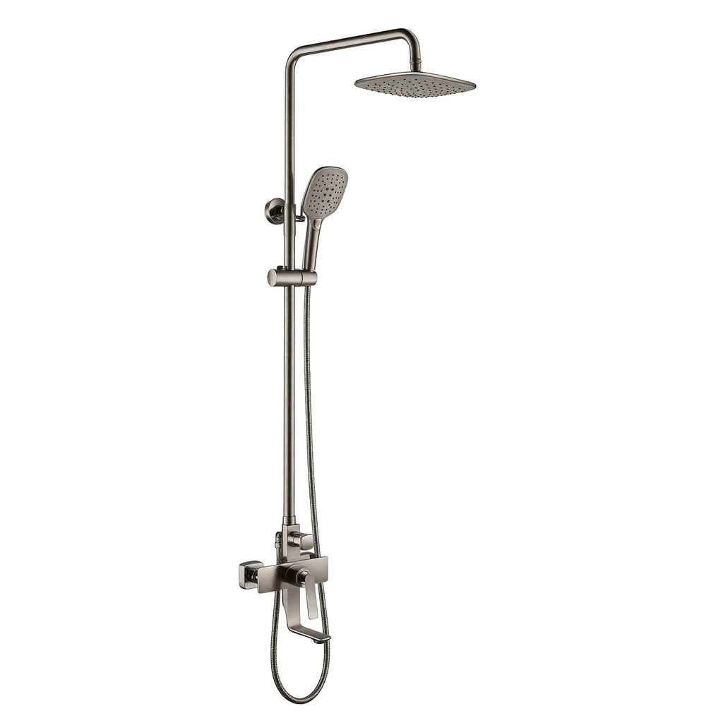 Exposed Bath Shower Column Set – With Tub Filler & 3 Function Hand Shower – AB403011 Brushed Nickel
