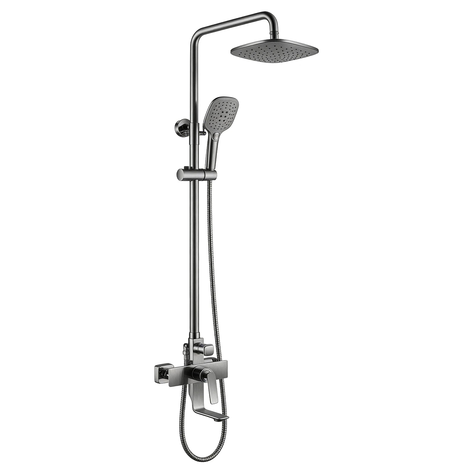 Exposed Bath Shower Column Set – With Tub Filler & 3 Function Hand Shower – AB403011 Brushed Gun Metal
