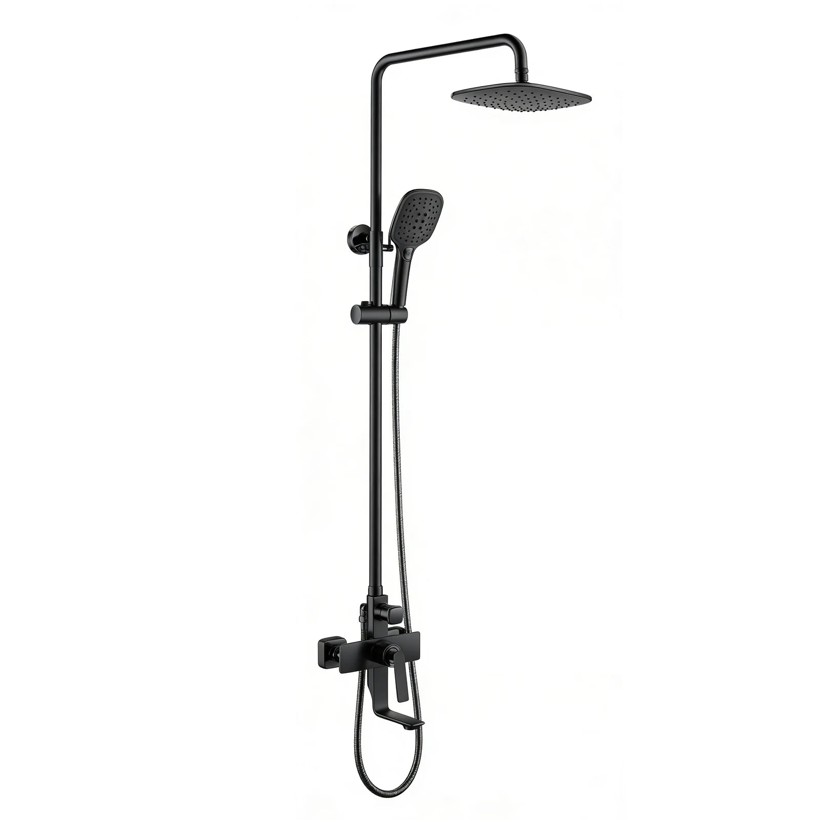 Exposed Bath Shower Column Set – With Tub Filler & 3 Function Hand Shower – AB403011 Matte Black