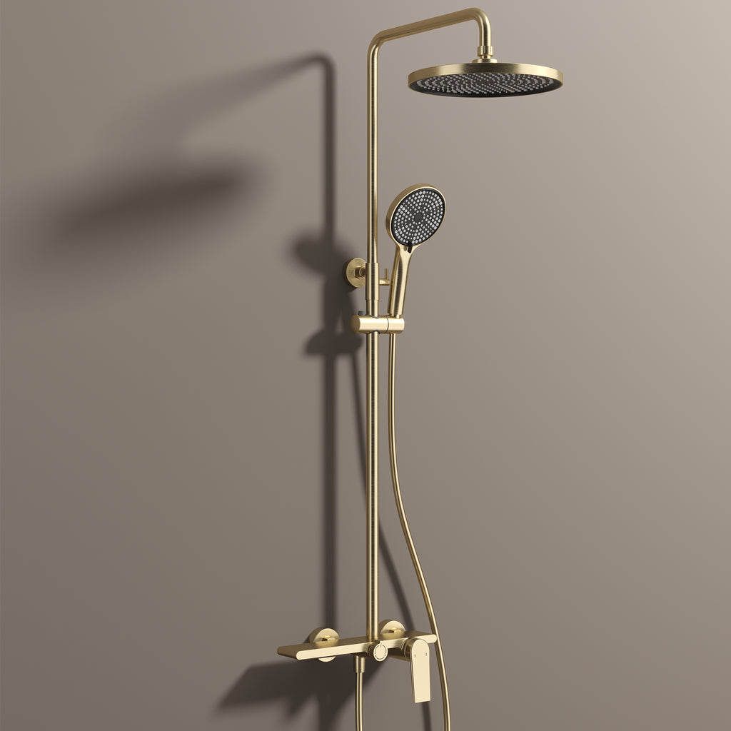 MAXTOR 3 Way Shower Column System with Overhead Shower, Hand Shower & Tub Filler-AB403064