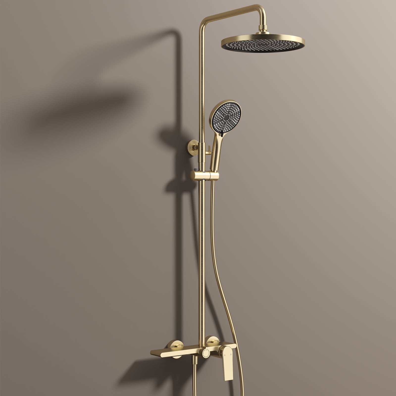MAXTOR 3 Way Shower Column System with Overhead Shower, Hand Shower & Tub Filler-AB403064