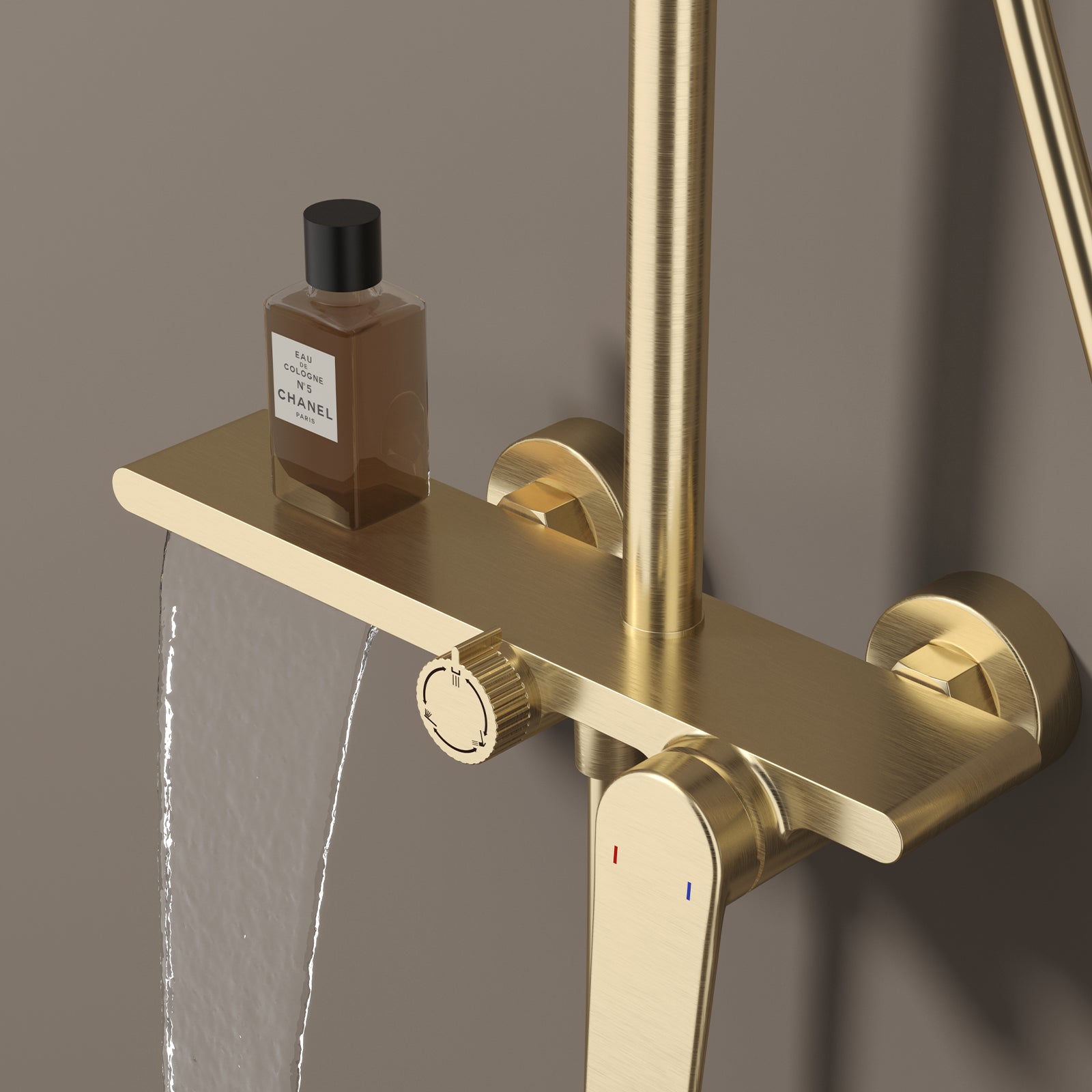 MAXTOR 3 Way Shower Column System with Overhead Shower, Hand Shower & Tub Filler-AB403064