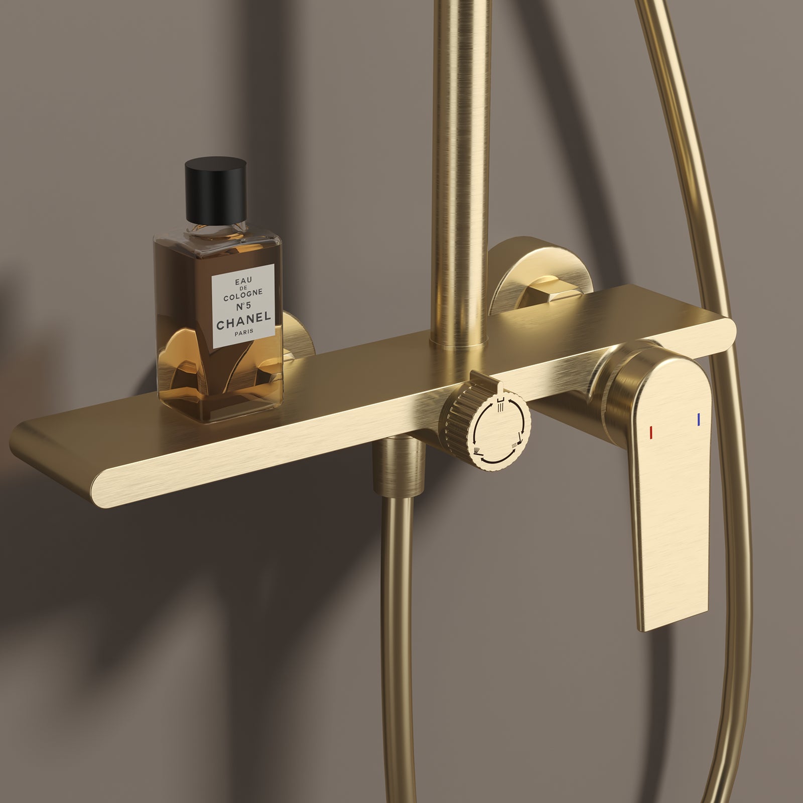 MAXTOR 3 Way Shower Column System with Overhead Shower, Hand Shower & Tub Filler-AB403064