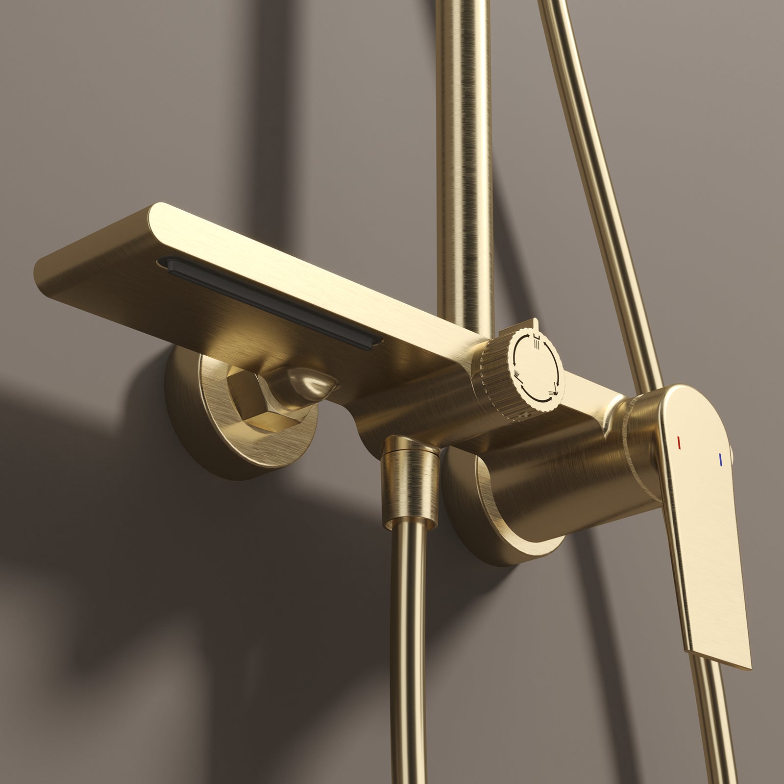 MAXTOR 3 Way Shower Column System with Overhead Shower, Hand Shower & Tub Filler-AB403064