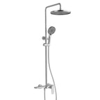 MAXTOR 3 Way Shower Column System with Overhead Shower, Hand Shower & Tub Filler-AB403064 Brushed Nickel