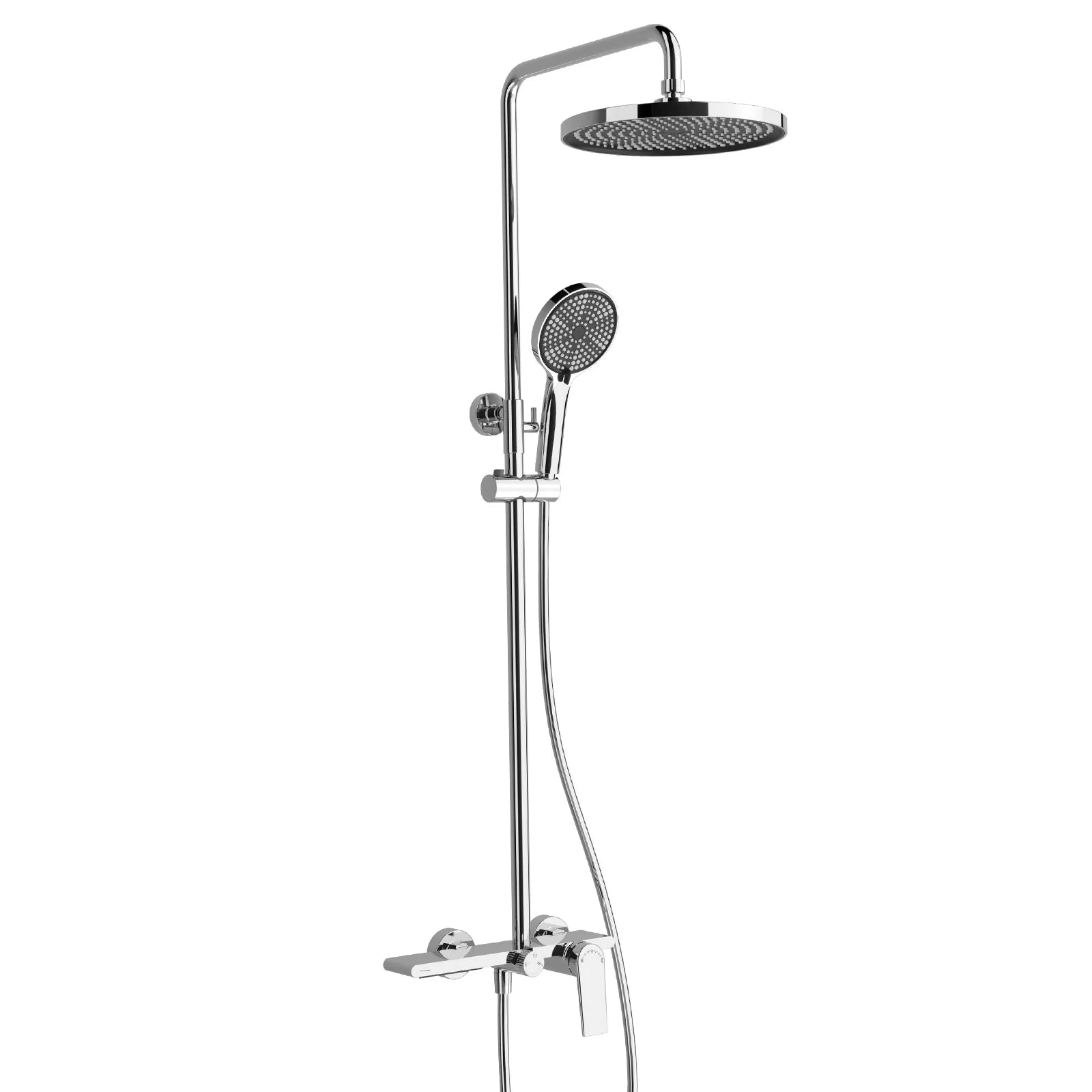 MAXTOR 3 Way Shower Column System with Overhead Shower, Hand Shower & Tub Filler-AB403064 Chrome