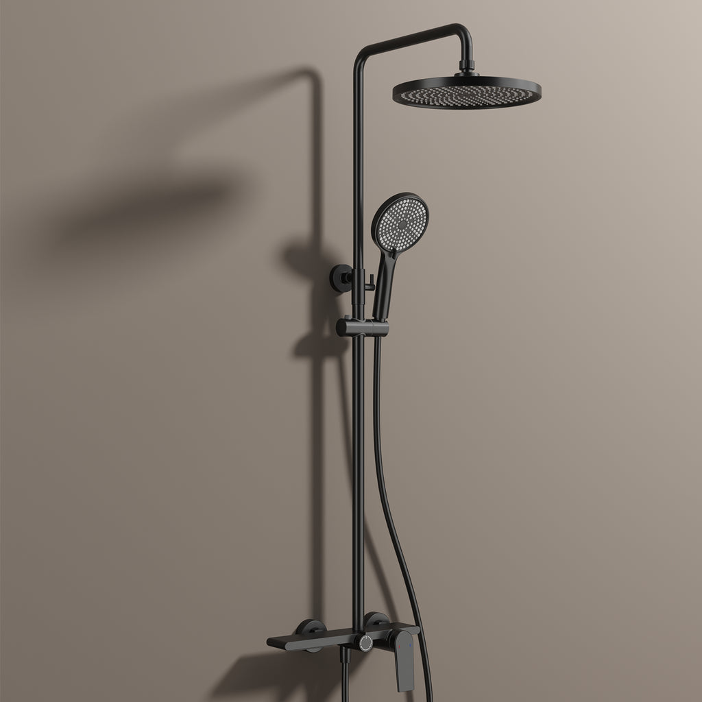 MAXTOR 3 Way Shower Column System with Overhead Shower, Hand Shower & Tub Filler-AB403064