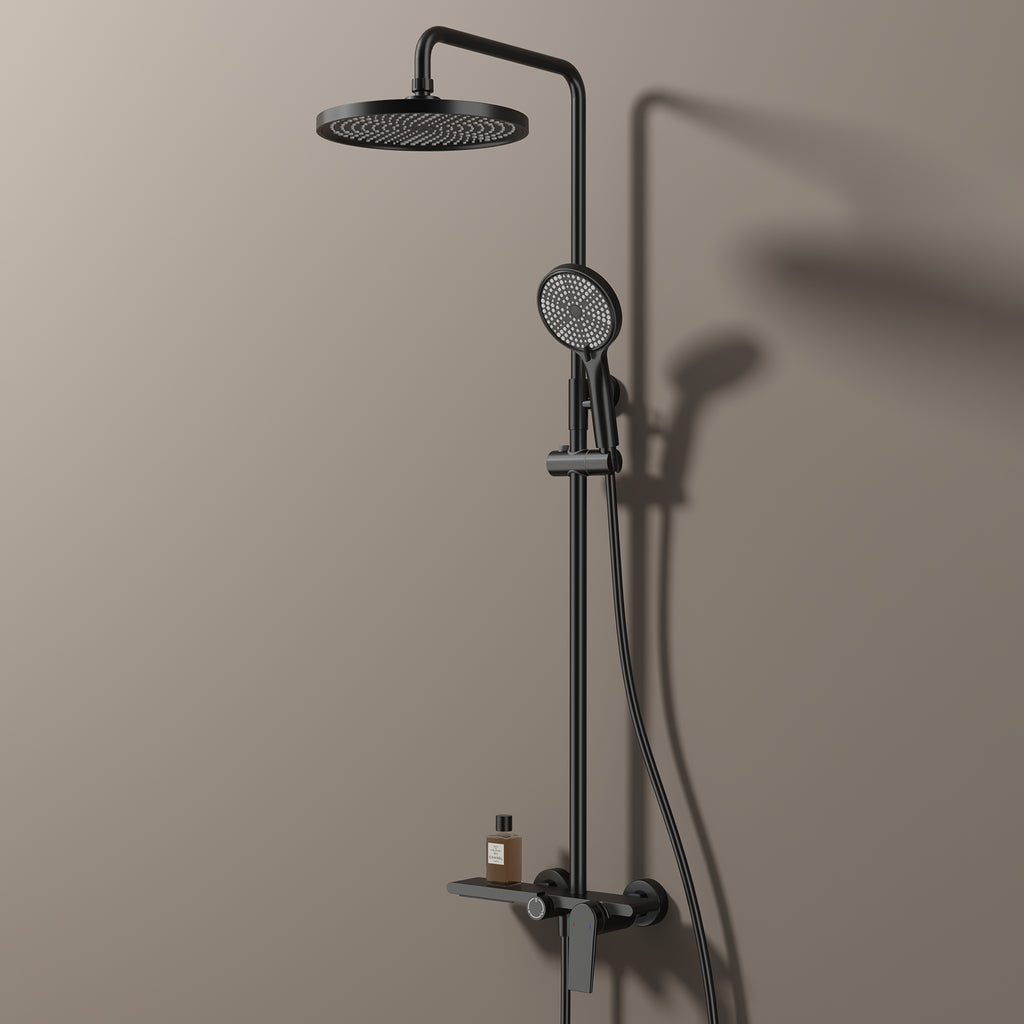 MAXTOR 3 Way Shower Column System with Overhead Shower, Hand Shower & Tub Filler-AB403064