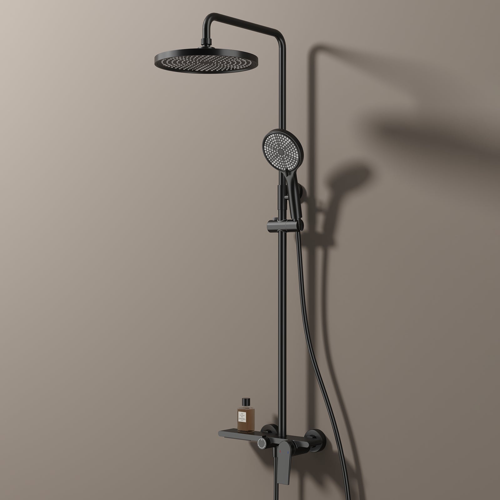 MAXTOR 3 Way Shower Column System with Overhead Shower, Hand Shower & Tub Filler-AB403064