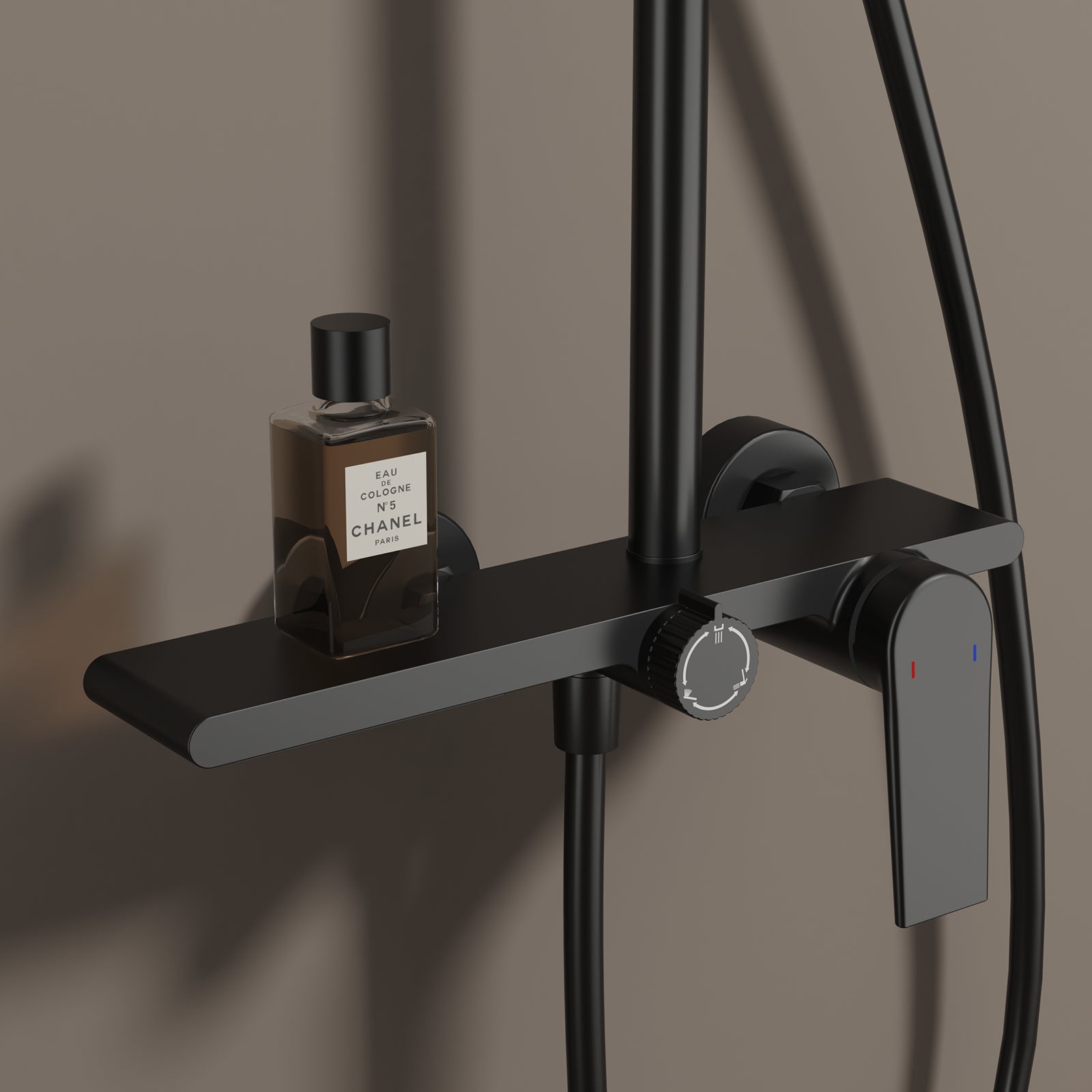 MAXTOR 3 Way Shower Column System with Overhead Shower, Hand Shower & Tub Filler-AB403064