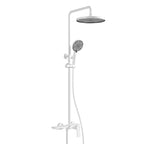 MAXTOR 3 Way Shower Column System with Overhead Shower, Hand Shower & Tub Filler-AB403064 Matte White