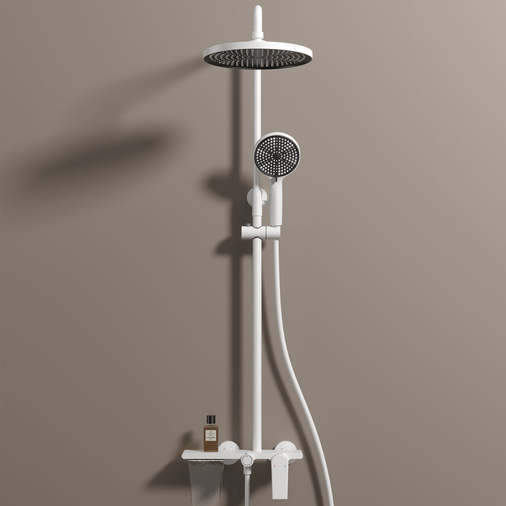 MAXTOR 3 Way Shower Column System with Overhead Shower, Hand Shower & Tub Filler-AB403064