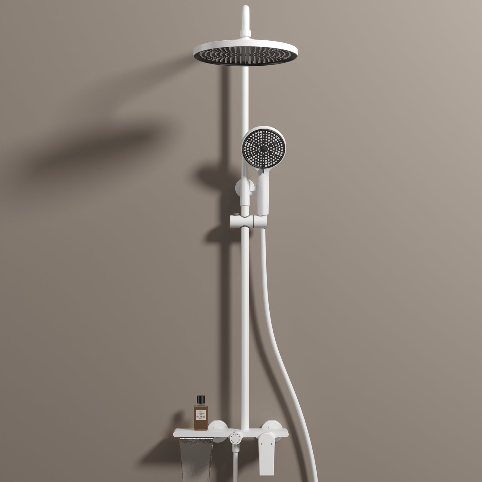MAXTOR 3 Way Shower Column System with Overhead Shower, Hand Shower & Tub Filler-AB403064