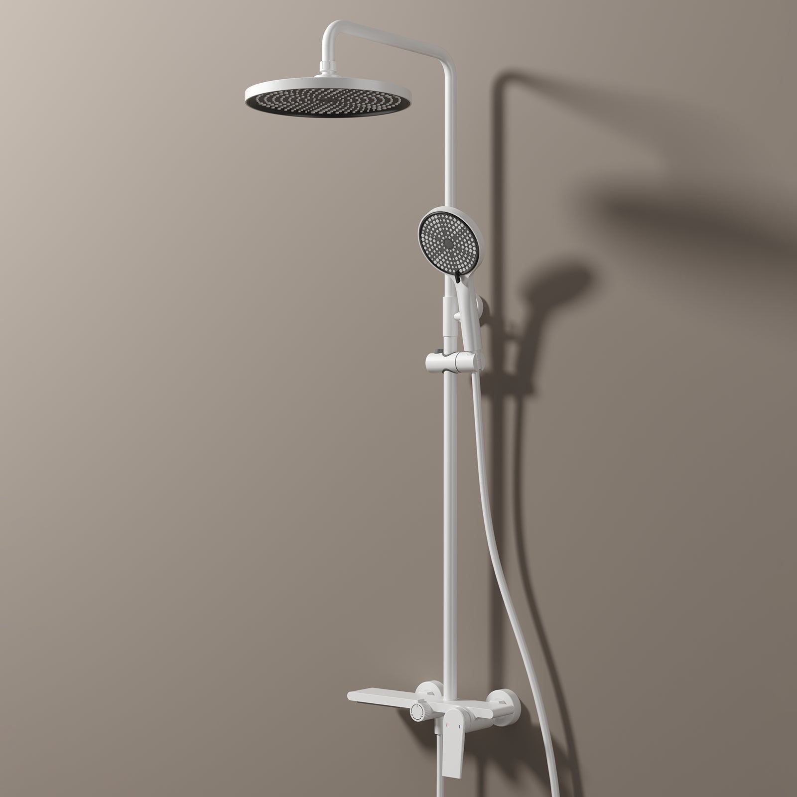 MAXTOR 3 Way Shower Column System with Overhead Shower, Hand Shower & Tub Filler-AB403064