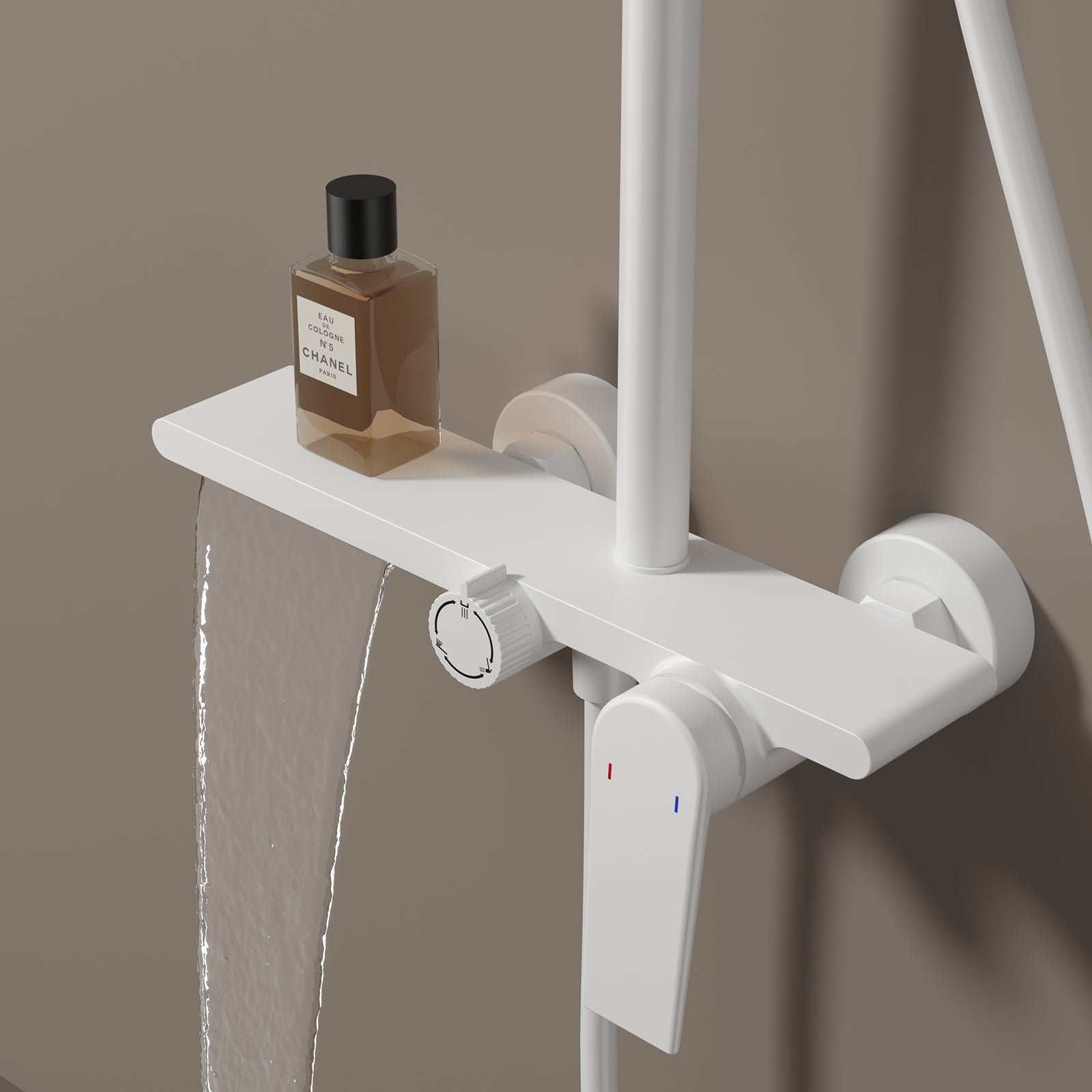 MAXTOR 3 Way Shower Column System with Overhead Shower, Hand Shower & Tub Filler-AB403064