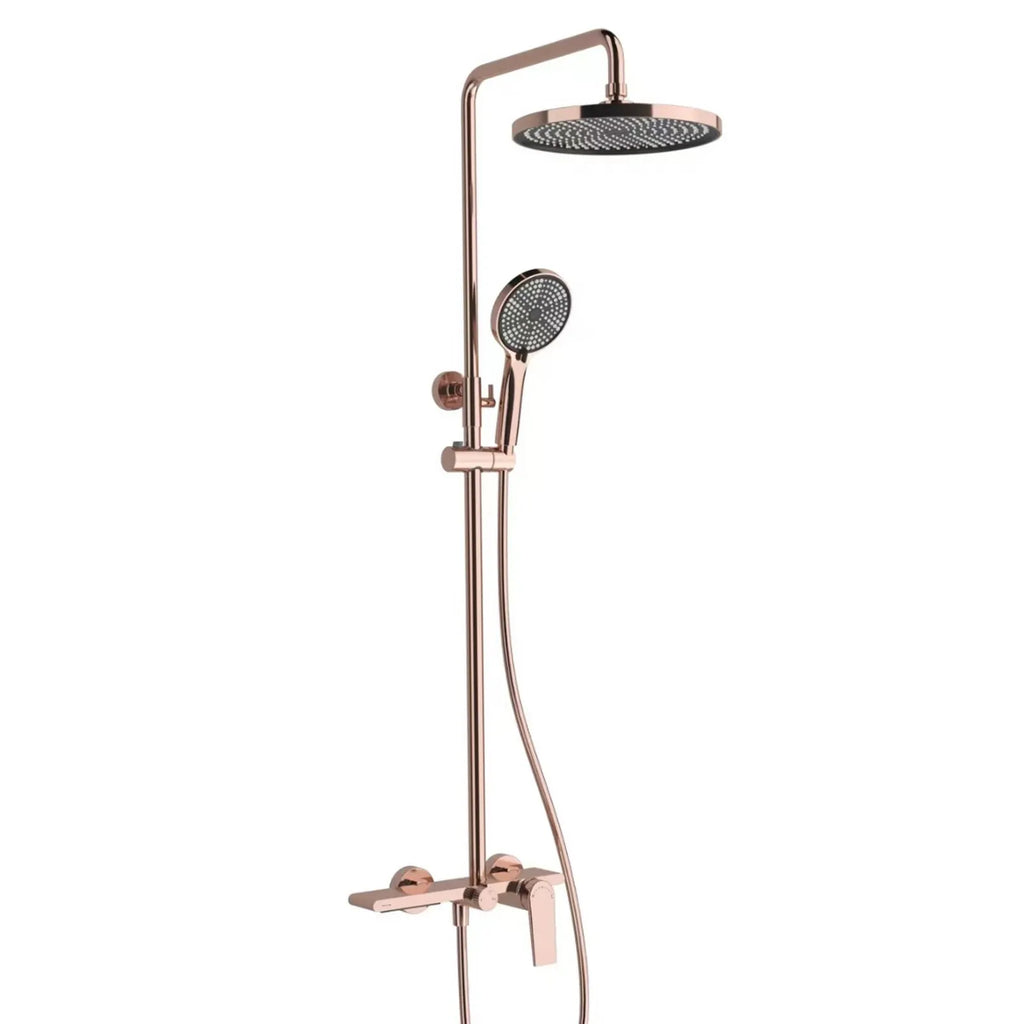 MAXTOR 3 Way Shower Column System with Overhead Shower, Hand Shower & Tub Filler-AB403064