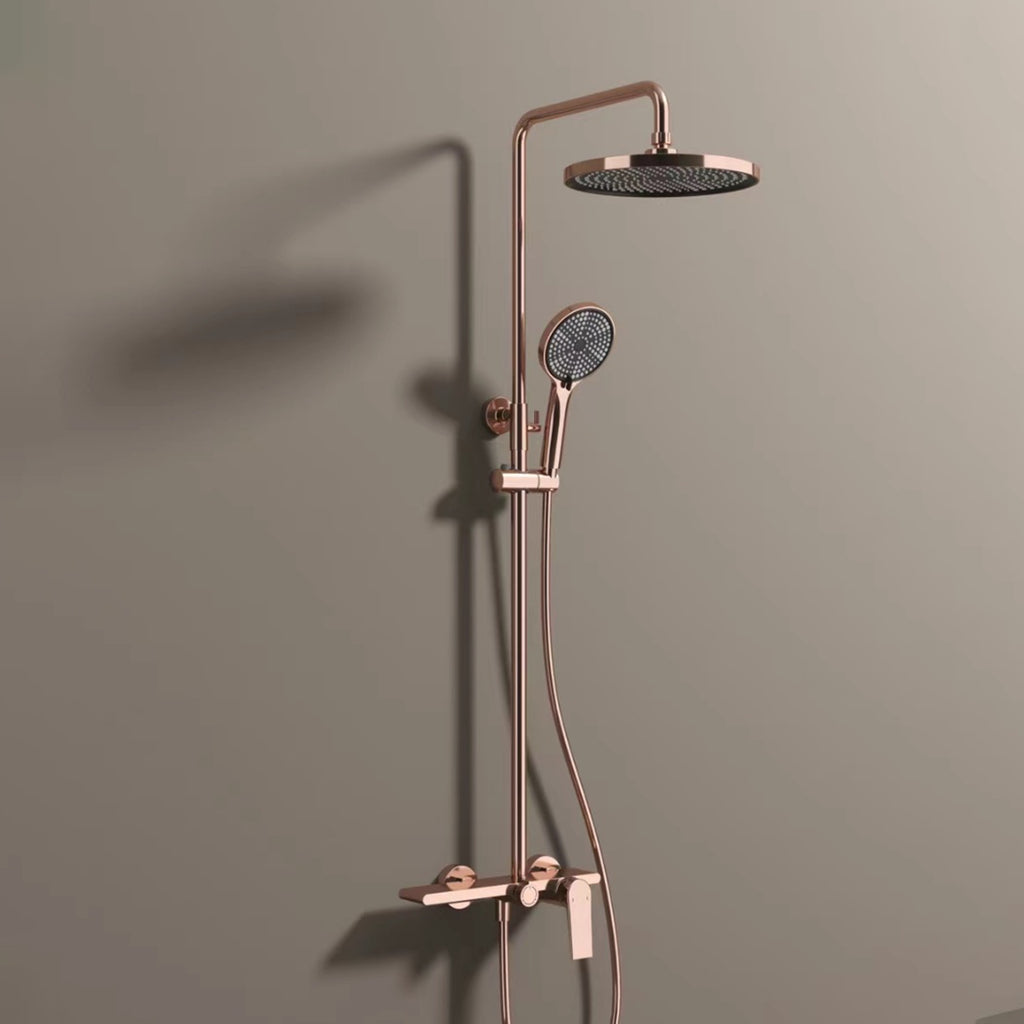 MAXTOR 3 Way Shower Column System with Overhead Shower, Hand Shower & Tub Filler-AB403064