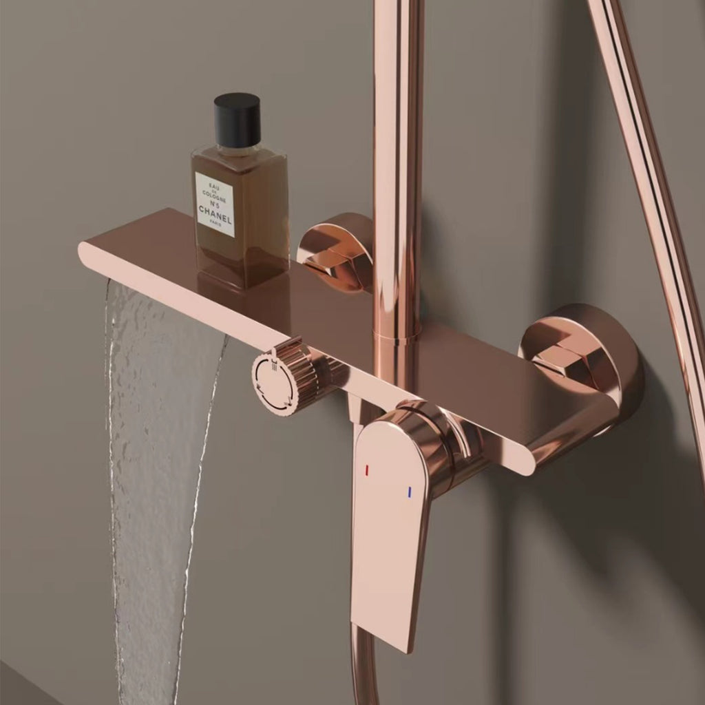 MAXTOR 3 Way Shower Column System with Overhead Shower, Hand Shower & Tub Filler-AB403064