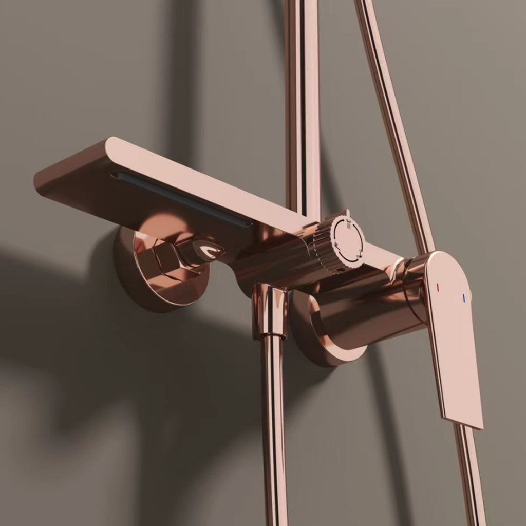 MAXTOR 3 Way Shower Column System with Overhead Shower, Hand Shower & Tub Filler-AB403064