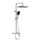 3 way shower column system featured overhead shower, hand shower and bathtub filler-AB403065 Brushed Nickel
