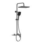 3 way shower column system featured overhead shower, hand shower and bathtub filler-AB403065 Brushed Gun Metal