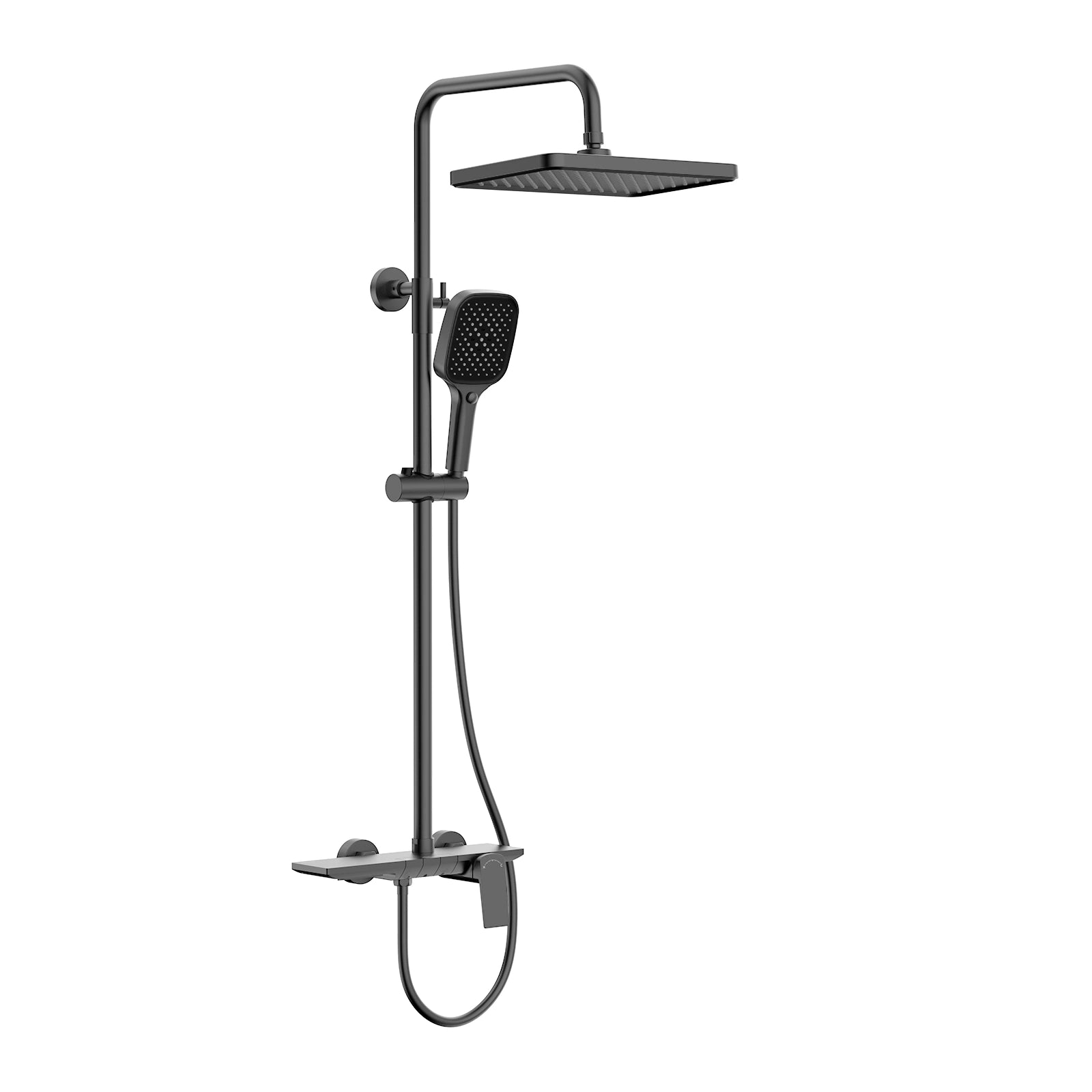 3 way shower column system featured overhead shower, hand shower and bathtub filler-AB403065 Brushed Gun Metal