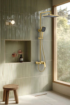 Aurora 3 Way Shower Column System with Brass Spout & Shampoo Shelf-AB403068