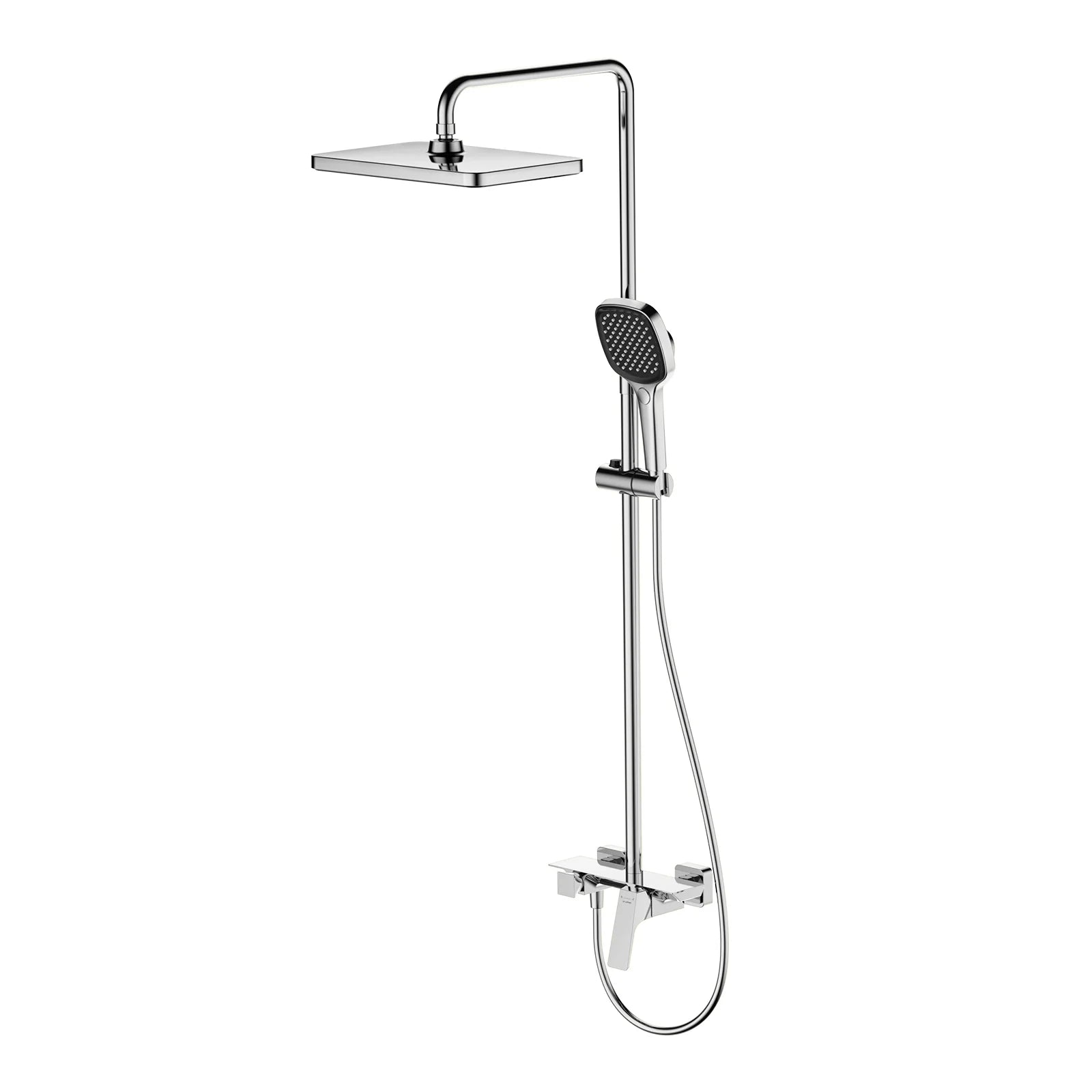 Aurora 3 Way Shower Column System with Brass Spout & Shampoo Shelf-AB403068 Brushed Nickel