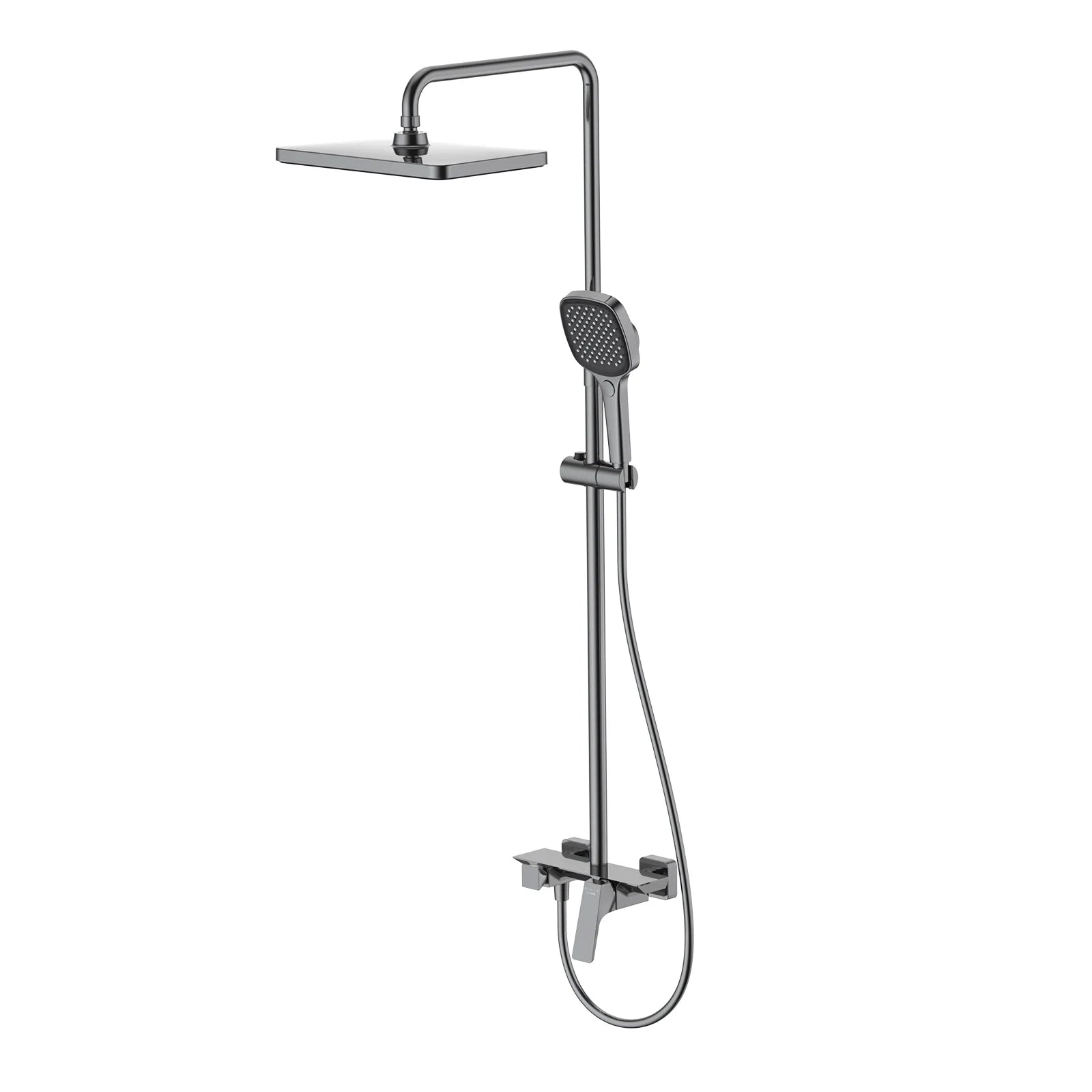 Aurora 3 Way Shower Column System with Brass Spout & Shampoo Shelf-AB403068 Brushed Gun Metal
