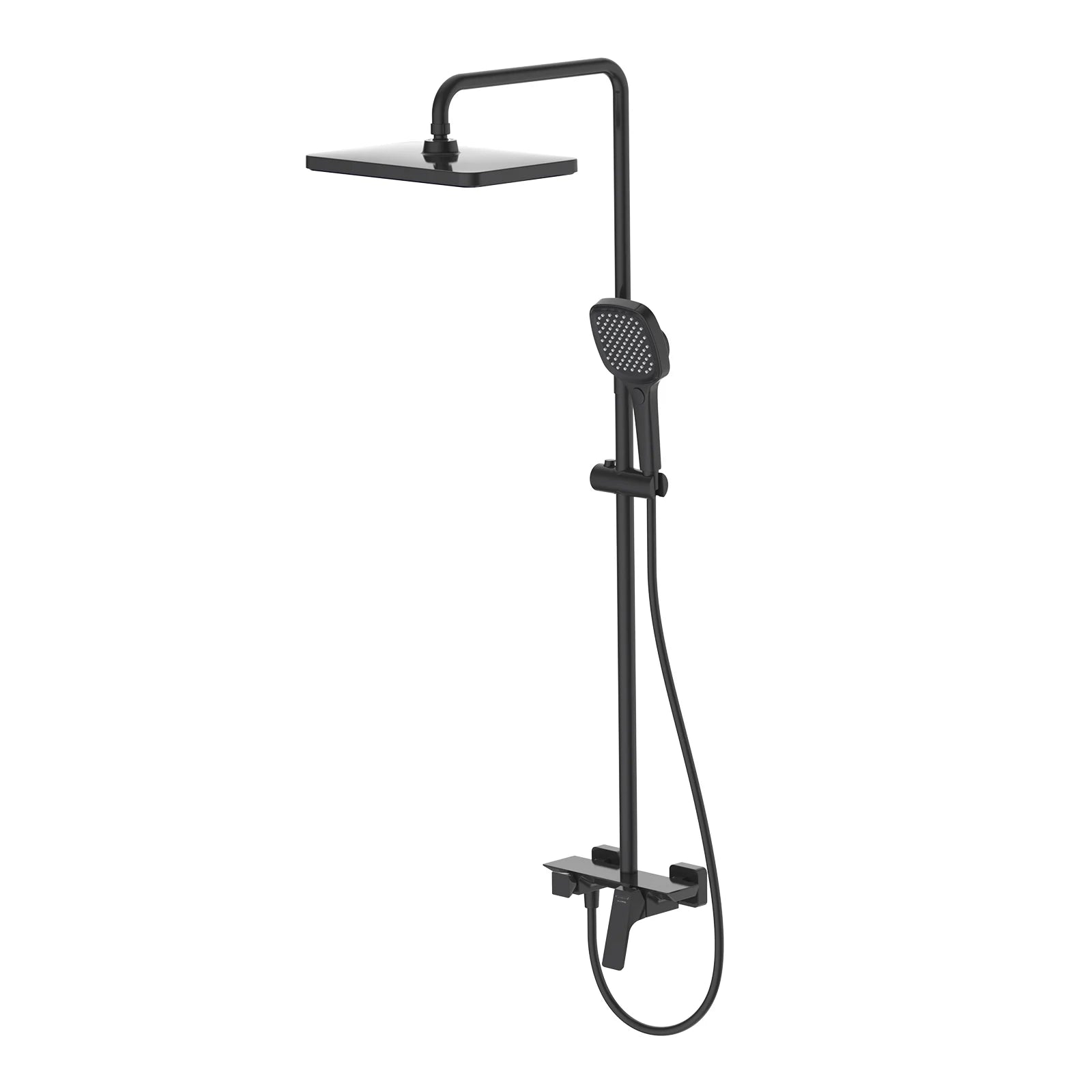 Aurora 3 Way Shower Column System with Brass Spout & Shampoo Shelf-AB403068 Matte Black