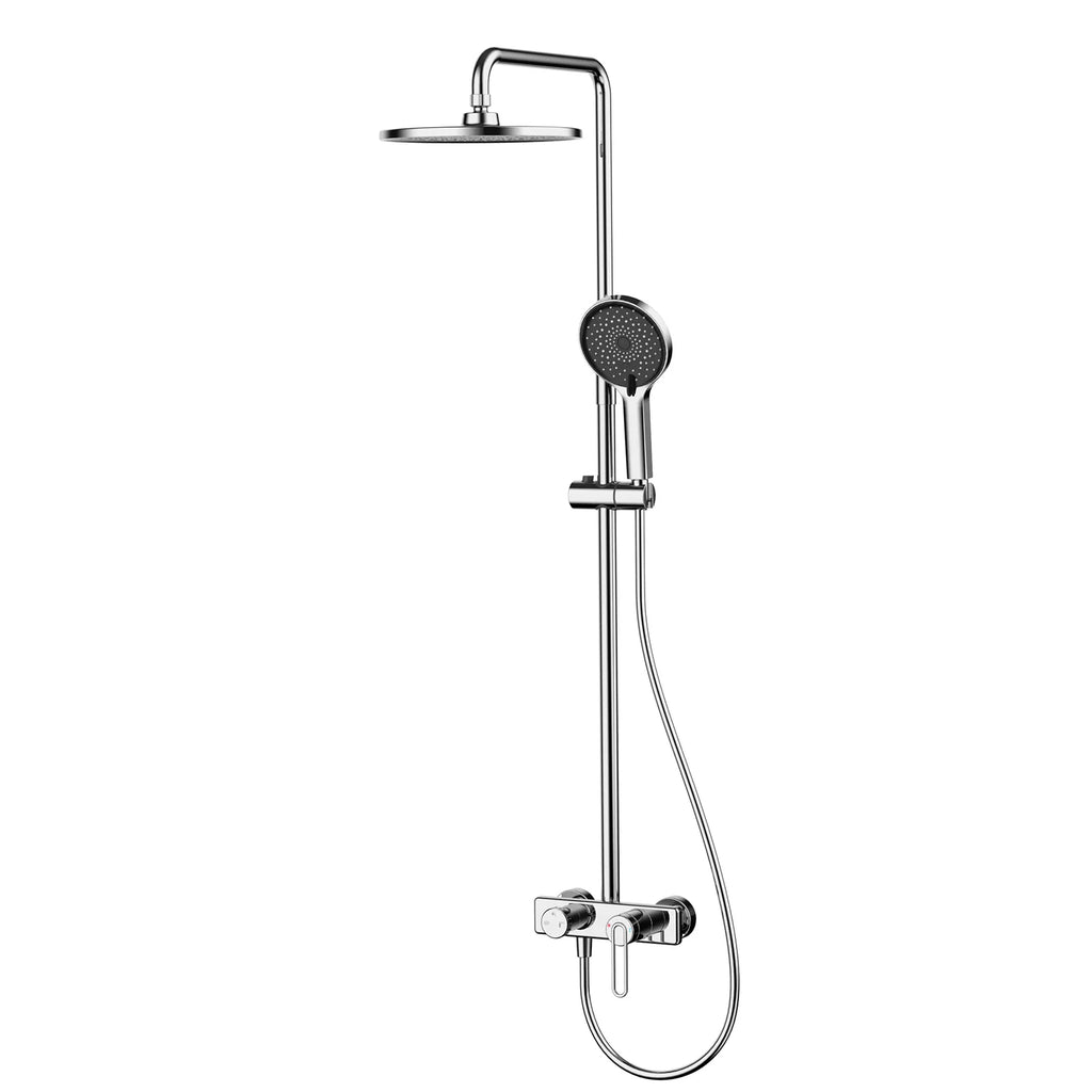 3-Way Shower Column System – Exposed Bath/Shower Mixer with Overhead & Hand Shower – AB403069 Chrome