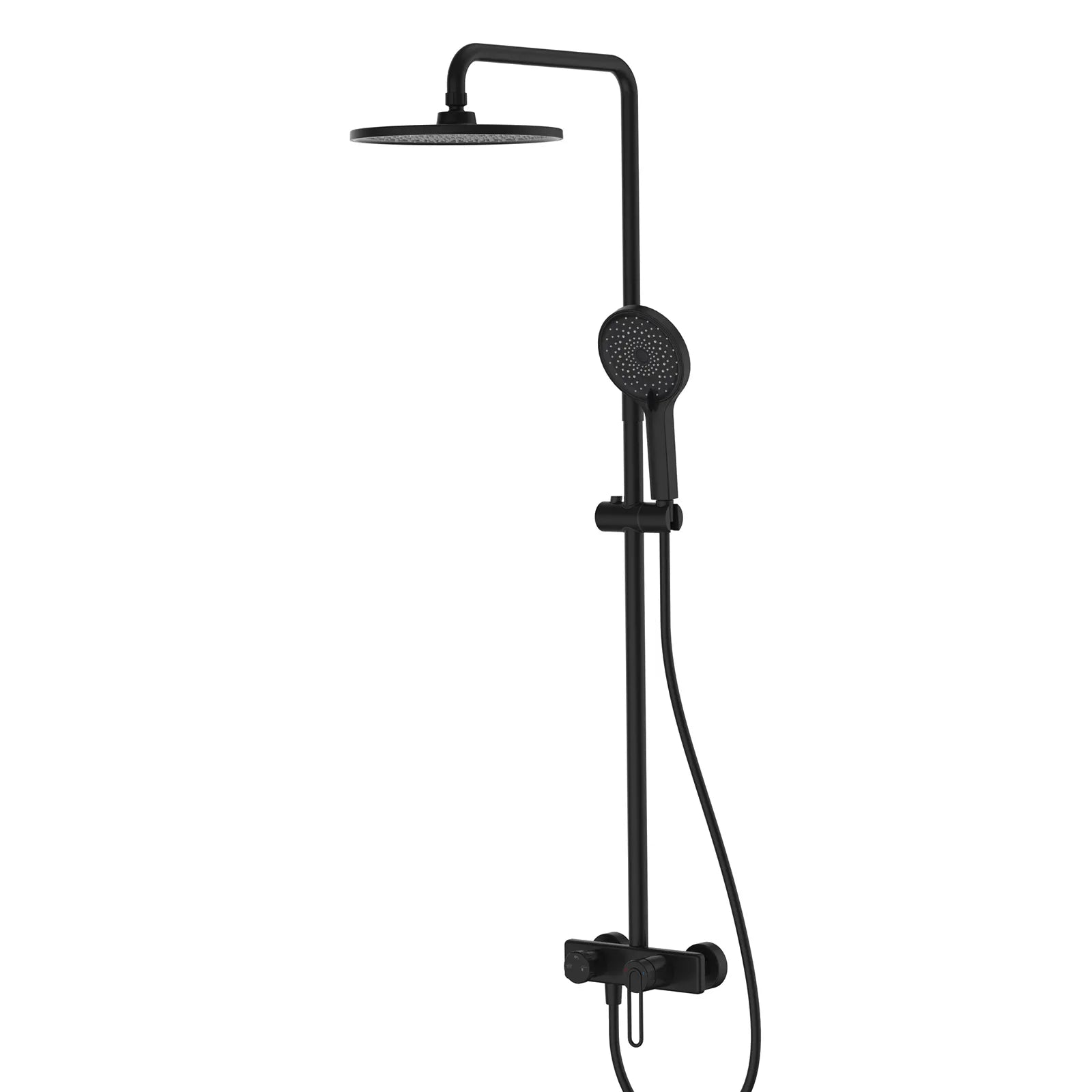 3-Way Shower Column System – Exposed Bath/Shower Mixer with Overhead & Hand Shower – AB403069 Matte Black