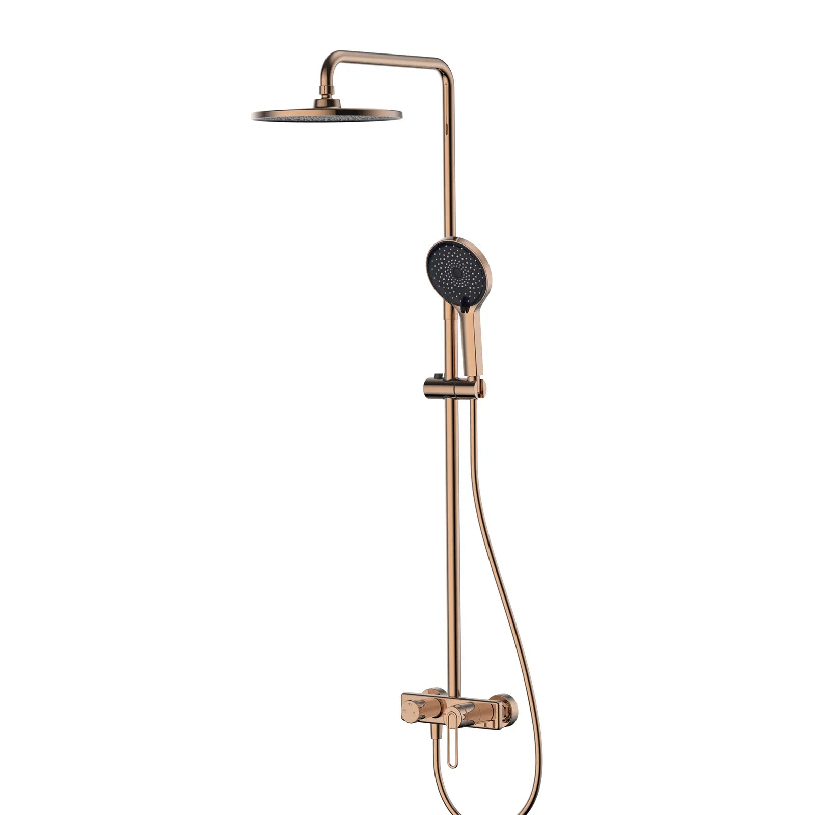 3-Way Shower Column System – Exposed Bath/Shower Mixer with Overhead & Hand Shower – AB403069 Rose Gold