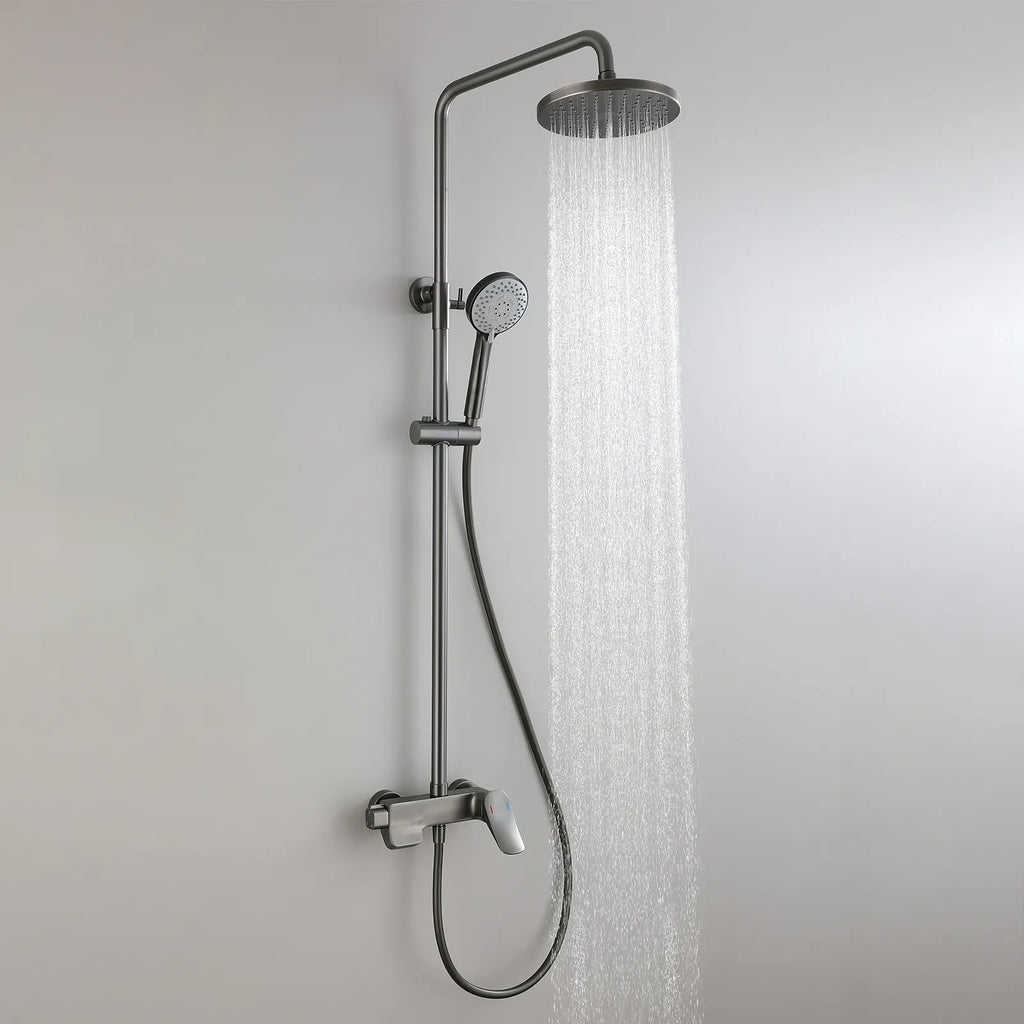 3 Way Shower Column with Overhead Shower and Hand Shower – Exposed Shower System with Waterfall Outlet – AB403076