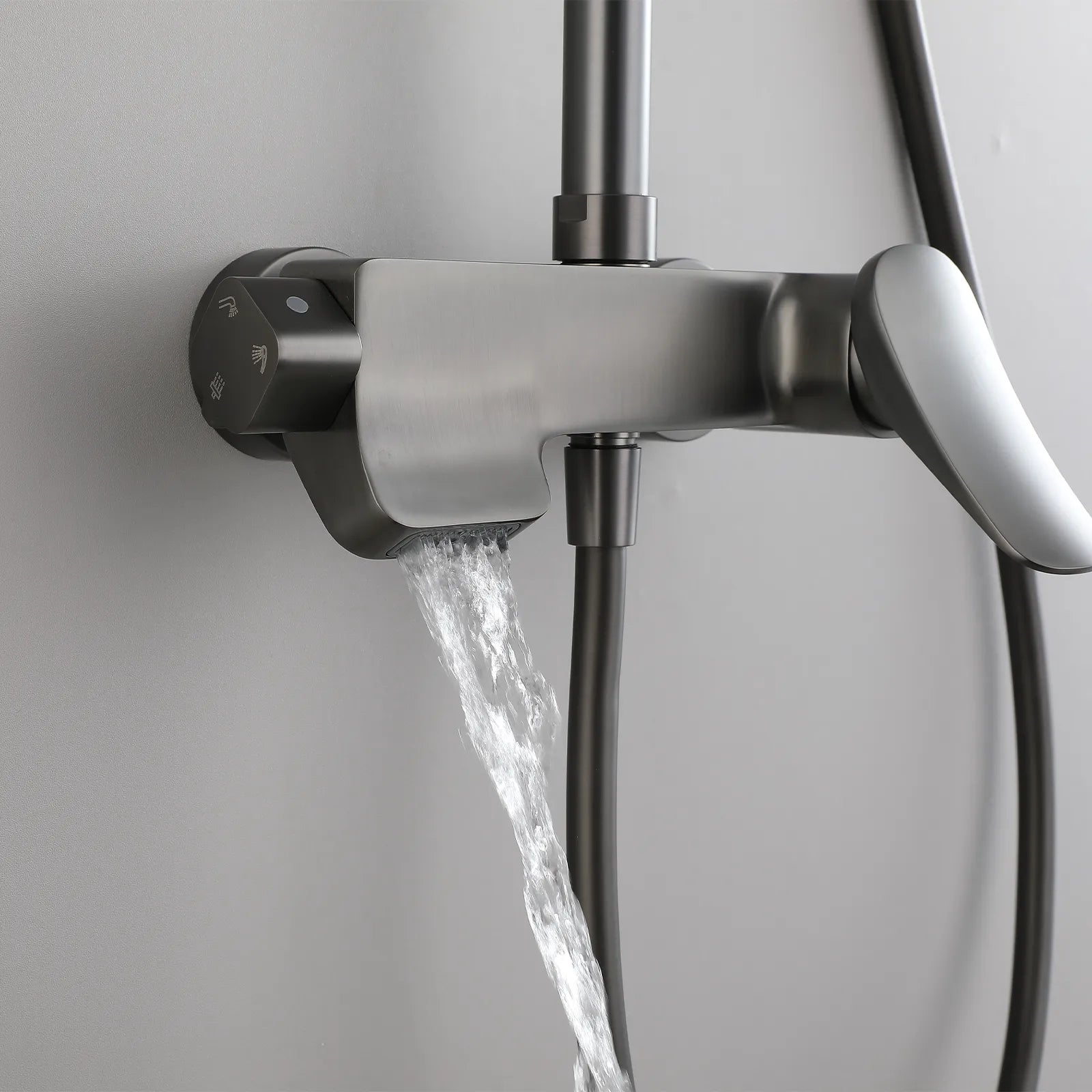 3 Way Shower Column with Overhead Shower and Hand Shower – Exposed Shower System with Waterfall Outlet – AB403076