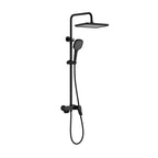 3 Way Shower Column with Overhead Shower and Hand Shower – Exposed Shower System with Waterfall Outlet – AB403076 Matte Black