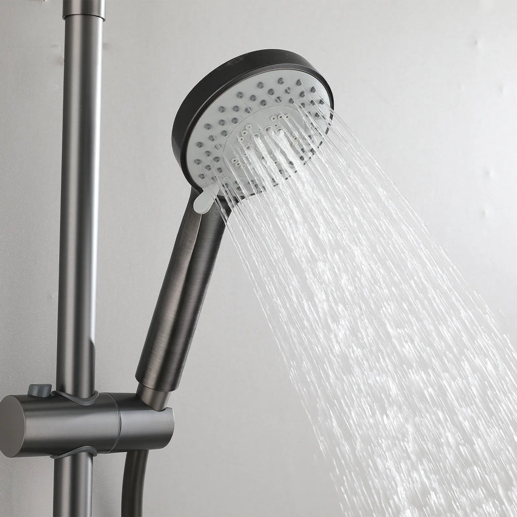 3 Way Shower Column with Overhead Shower and Hand Shower – Exposed Shower System with Waterfall Outlet – AB403076