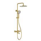 Circular Bathroom Shower Column with Hand Shower and Overhead Shower AB403104 Brushed Gold