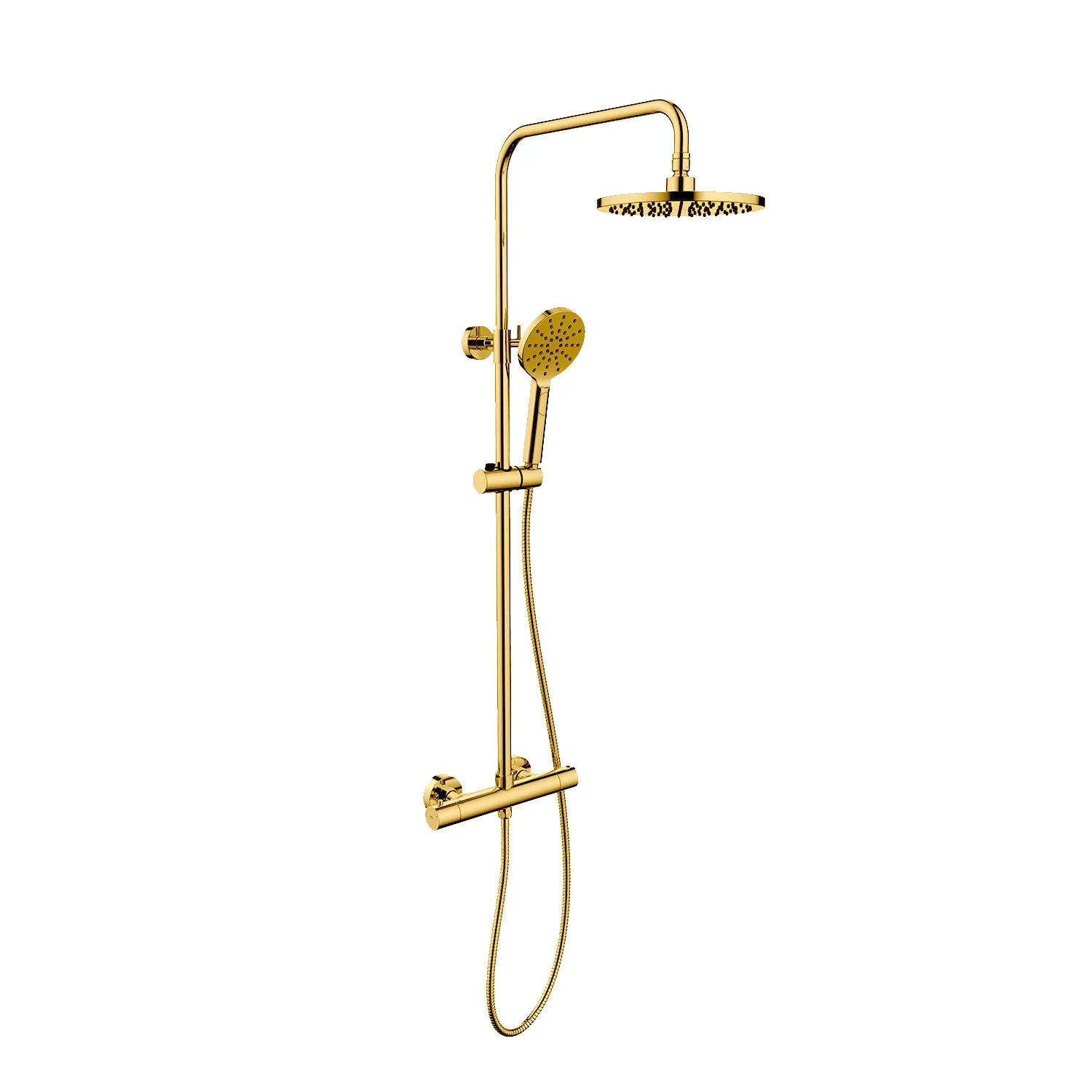 Circular 2 Way Thermostatic Shower Column AB412104 Brushed Gold