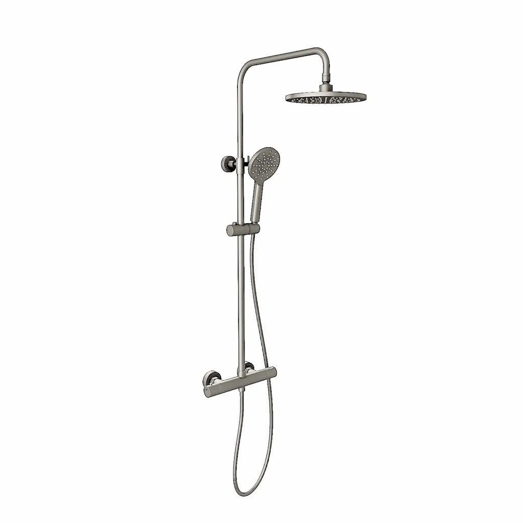 Circular 2 Way Thermostatic Shower Column AB412104 Brushed Nickel