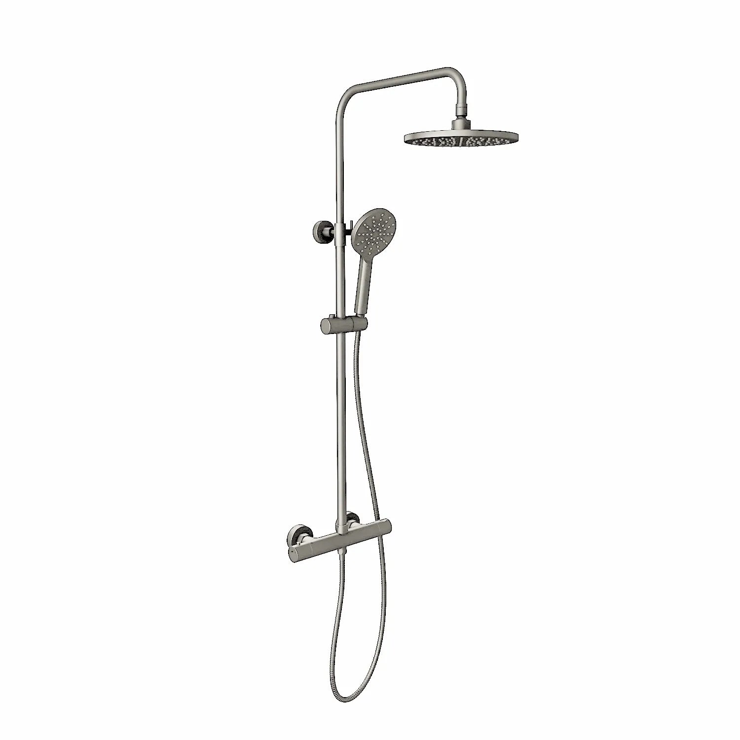 Circular 2 Way Thermostatic Shower Column AB412104 Brushed Nickel